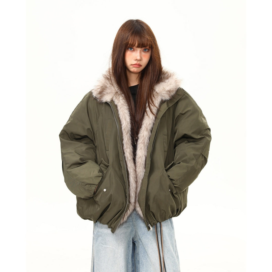 【アウター】保温性のある 厚手 ボア素材 春 秋 冬 中綿ジャケット  【FCシリーズ】