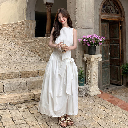 【ワンピース】夏 フレンチ風エレガント 通勤＆デイリー兼用 ノースリーブバルーンワンピース【JZシリーズ】【SNシリーズ】