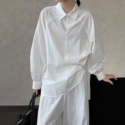 【トップス】デザイン感 シャツ レディース 秋新作 きれいめカジュアル 通勤 ゆったり シンプル【SNシリーズ】