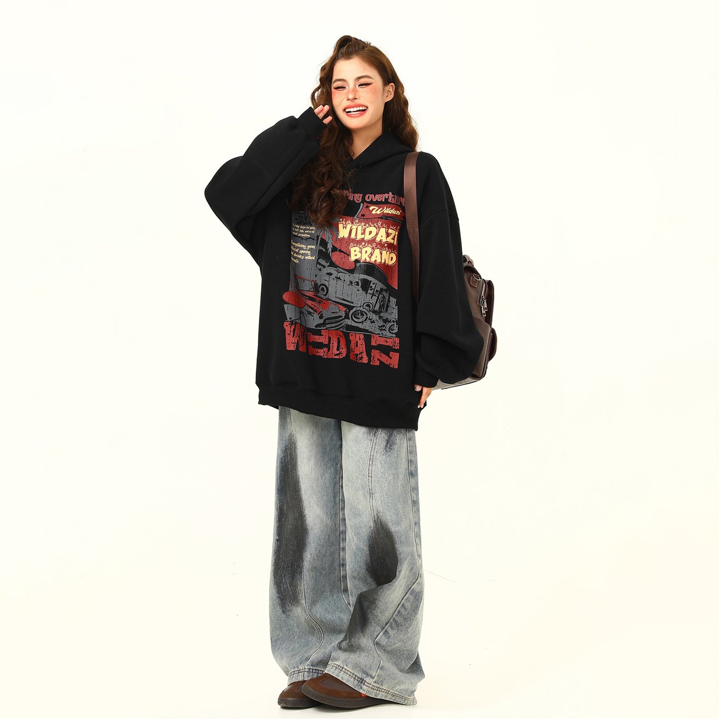 【トップス】秋冬新作✨美式ヴィンテージプリントパーカー  ユニセックス ペアコーデ対応 カジュアルスウェット【FCシリーズ】