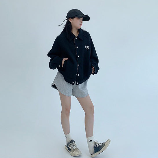 【アウター】男女兼用 シンプルチェック切替ショートジャケット カジュアルアウター【FCシリーズ】【10～15日内発送】