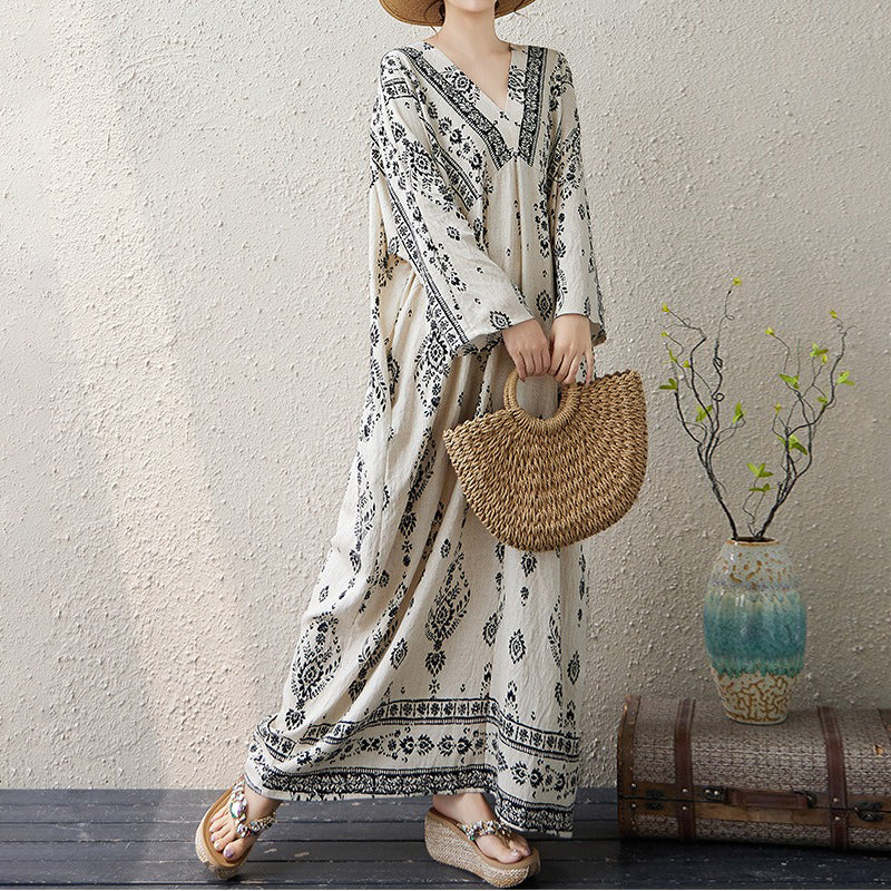 期間限定🍂60%OFF【ワンピース】花柄ワンピース レディース 秋新作 大きいサイズ 長袖 ゆったり フレンチレトロ 大人上品【SHシリーズ】