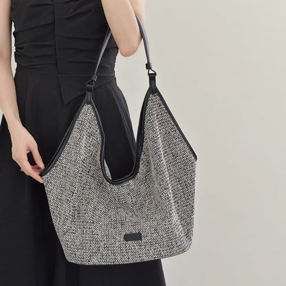 【バッグ】夏 編みバッグ 大容量 リゾート風 トートバッグ 通勤にも使える ショルダーバッグ