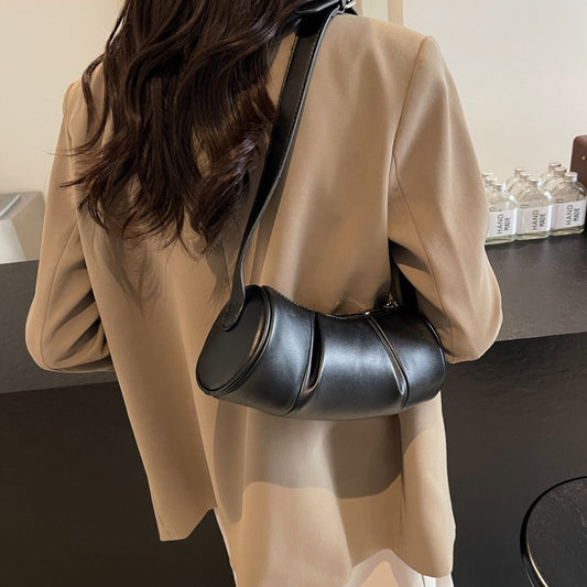 4色展開【バッグ】今季トレンドのヴィンテージブラウン ショルダーバッグ 2025新作 斜め掛け＆バゲット型