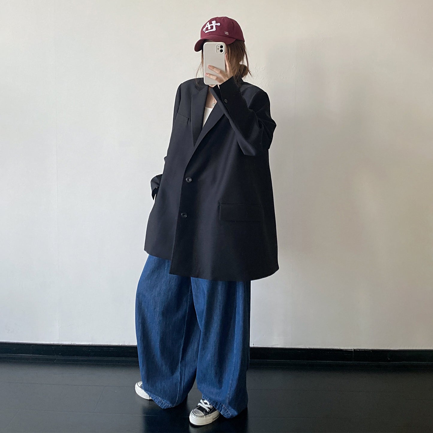【ボトムス】カーブデニム レディース ウエストゴム 紐付き ワイドパンツ 体型カバー オールシーズン【FCシリーズ】