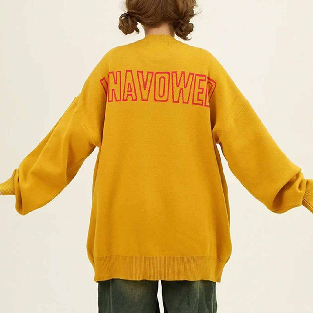 【アウター】韓国風 レトロ 子犬 シングルボタン ゆったり カーディガン【FCシリーズ】