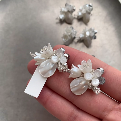 【グッズ】【🐠海底パーク】天然シェル ハンドメイドビーズ 個性的なギフト イヤリング / ピアス 【JZシリーズ】