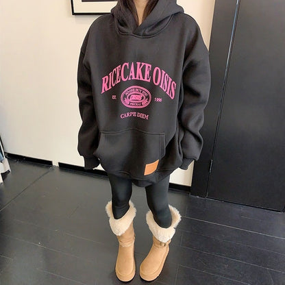 【トップス】ベロアプリント 春 秋 冬 プリント 裏起毛  フード付き パーカー【FCシリーズ】