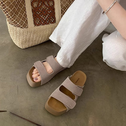 【シューズ】夏 厚底 ダブルマジックテープ 外履き対応 ビルケンサンダル