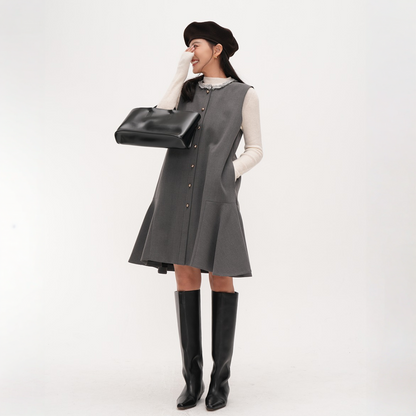 【ワンピース】春 秋 冬 プレッピースタイル  レディ風 ベスト型 ノースリーブ ワンピース 【JZシリーズ】