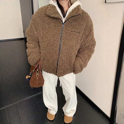 【アウター】ボア ショート丈 春 秋 冬 中綿ジャケット 【FCシリーズ】