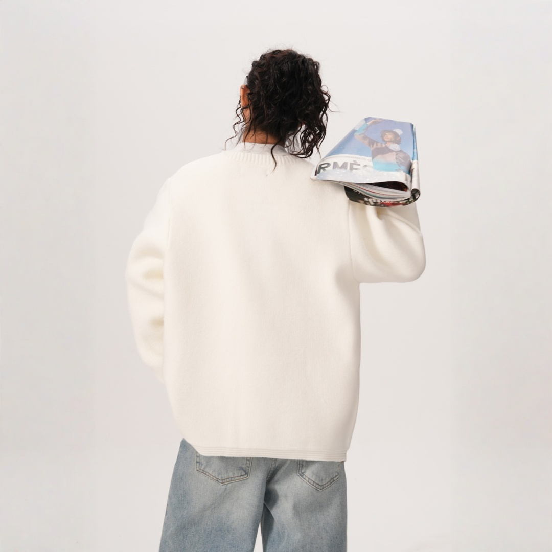 【トップス】　ボタン 厚手 ニッチ ファスナー付き  セーター【FCシリーズ】