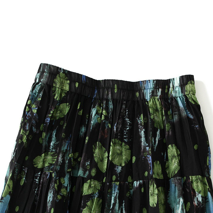 【ボトムス】レトロ 夏 フレンチ風 ハイウエスト フローラルスカート｜美シルエット×大人可愛い【SHシリーズ】