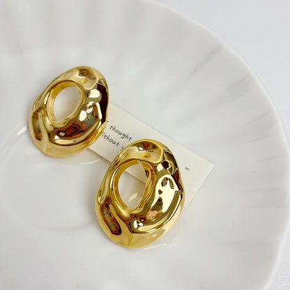 【🎁 B2G1｜先行スタート！】【グッズ】メタルピアス レディース ビッグサイズ 水滴デザイン 欧米風 小众 高級感