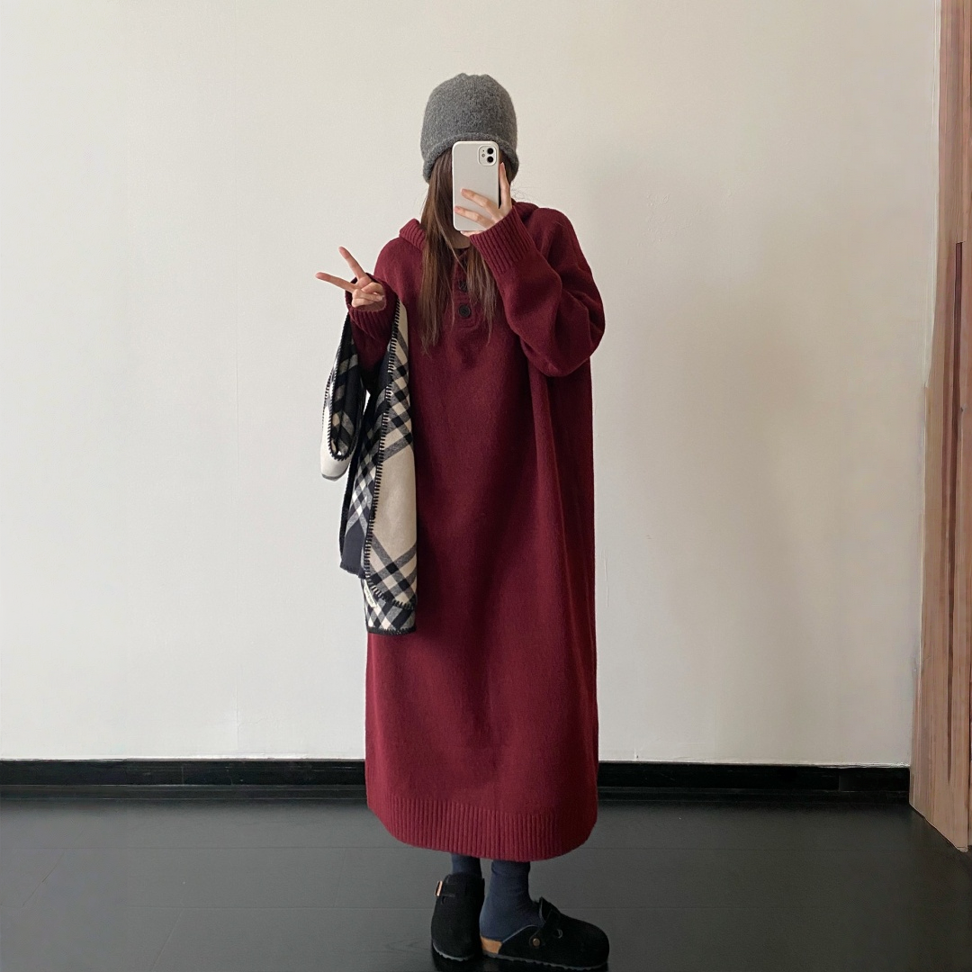 【ワンピース】春 秋 冬 無地 膝下丈 ロング丈 長袖 ワンピース 【FCシリーズ】