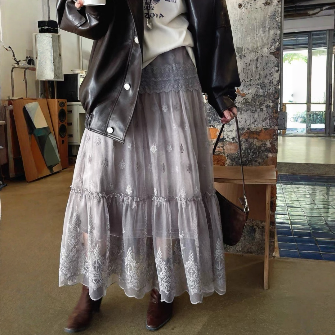 【60%OFF⭐️早い者勝ち】【ボトムス】チュール レース おしゃれ 落ち感 フェミニン スカート【SHシリーズ】