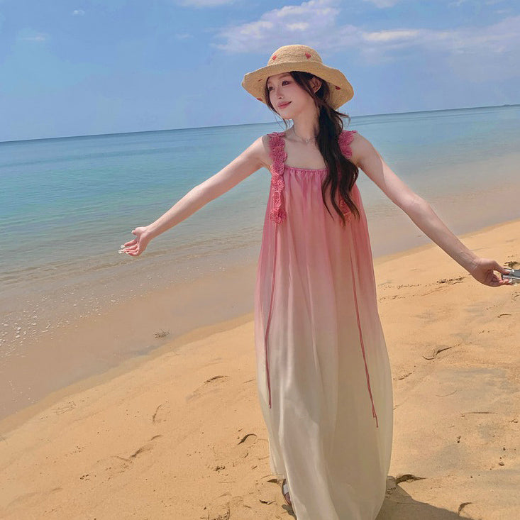 【ワンピース】フレンチリゾートロマンティック ノースリーブワンピース 夏 エレガントデザイン【SHシリーズ】