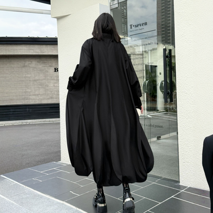 【ワンピース】春 秋 冬 無地 裾アシンメトリー シャツワンピース 【AHシリーズ】