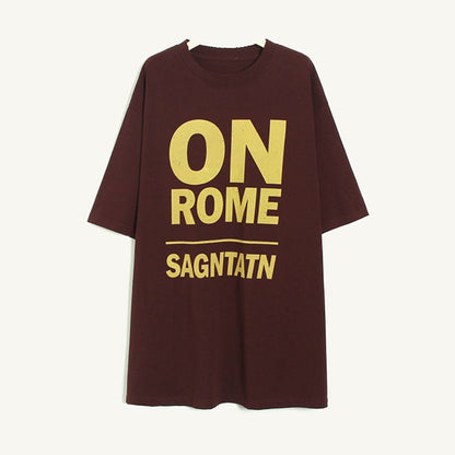 【トップス】カジュアル 英字プリント オーバーサイズ ロングTシャツ ゆったり【JZシリーズ】