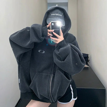 【アウター】春 秋 冬 袖スリット入り オーバーサイズ ヴィンテージ感  裏起毛 パーカー ジャケット 【FCシリーズ】