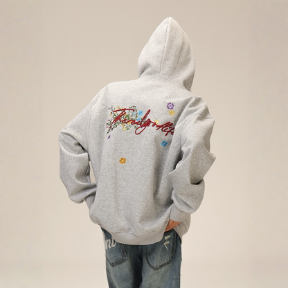 【トップス】刺繍 春 秋 冬 カップル ストリート フード付き パーカー【FCシリーズ】