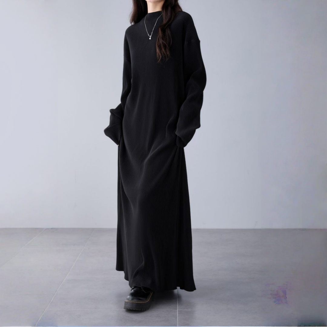 【ワンピース】春 秋 冬 ダーク ルーズ ドレープ感 長袖 ワンピース 【JZシリーズ】
