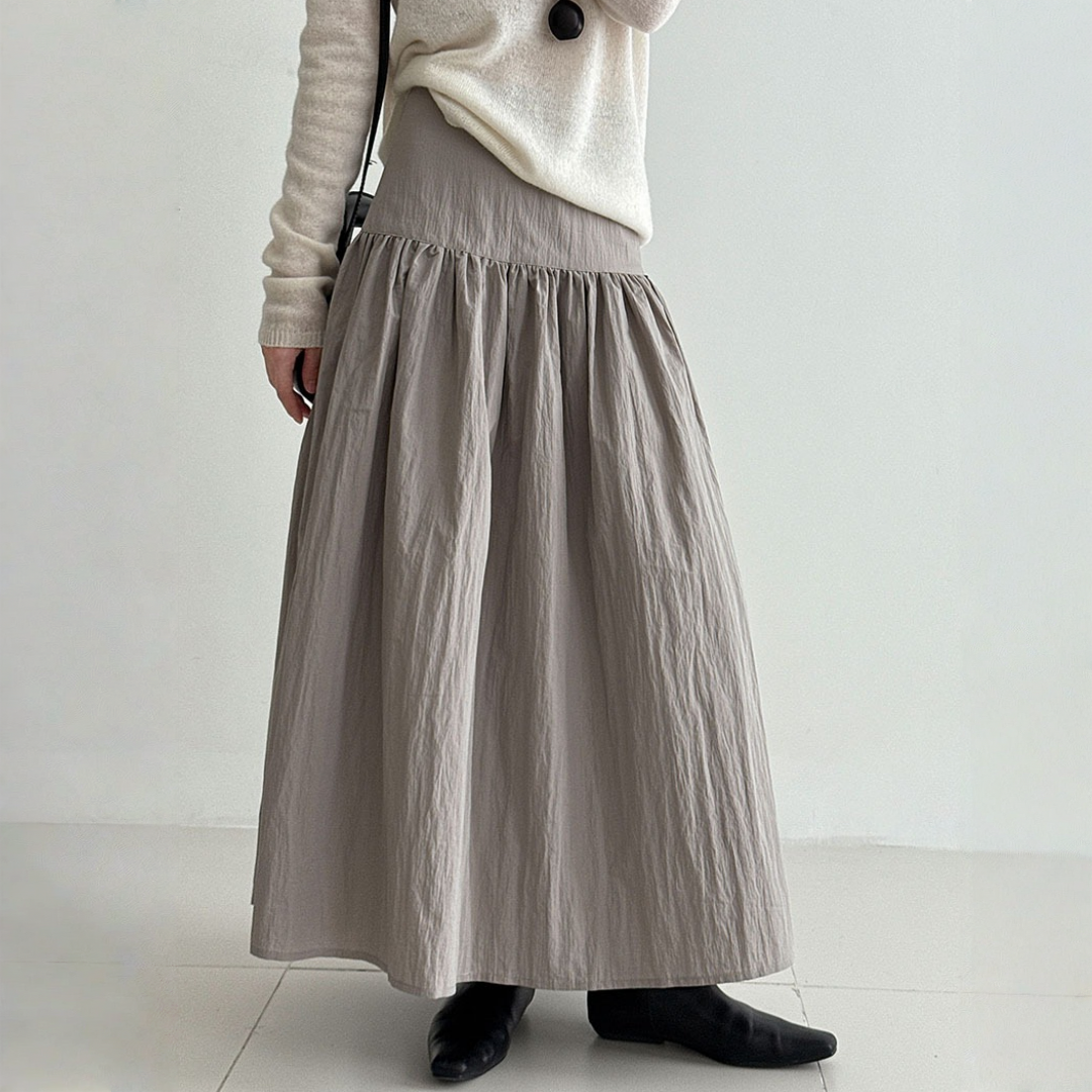 【ボトムス】春 秋 冬 無地 ステッチ入り フレアシルエット スカート 【JZシリーズ】