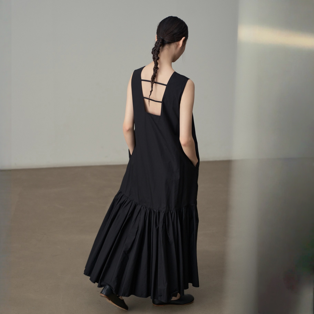 【ワンピース】夏 フレンチ風 クルーネック タンクワンピース 【JZシリーズ】