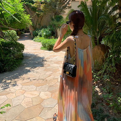 【ワンピース】海辺リゾート 夏 ゆったり ノースリーブワンピース【SHシリーズ】