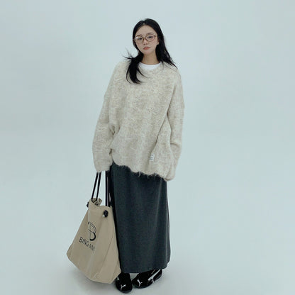 【トップス】ふわふわ可愛い♪ ゆる感たっぷりボアニット レディース クルーネック【FCシリーズ】