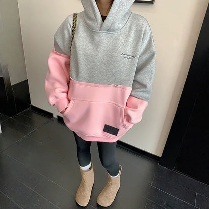 【トップス】切り替え 春 秋 冬 裏起毛 フード付き パーカー 【FCシリーズ】