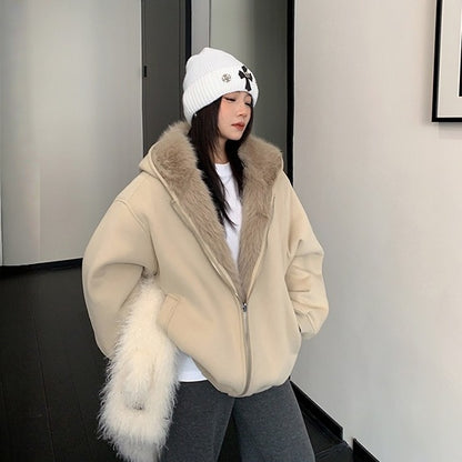 【アウター】2WAY 抜け感 春 秋 冬 リバーシブル 厚手 フード付き ジャケット【FCシリーズ】