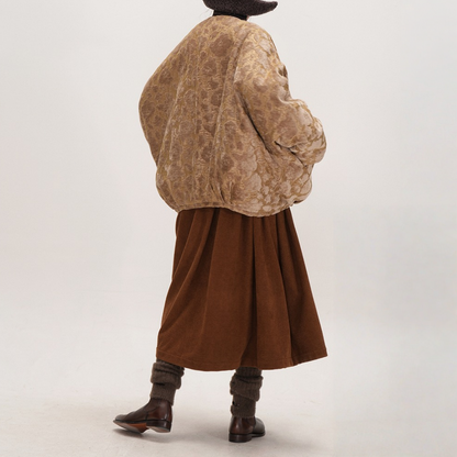 【アウター】オフィスカジュアル風 Vネック 中綿ジャケット 【JZシリーズ】