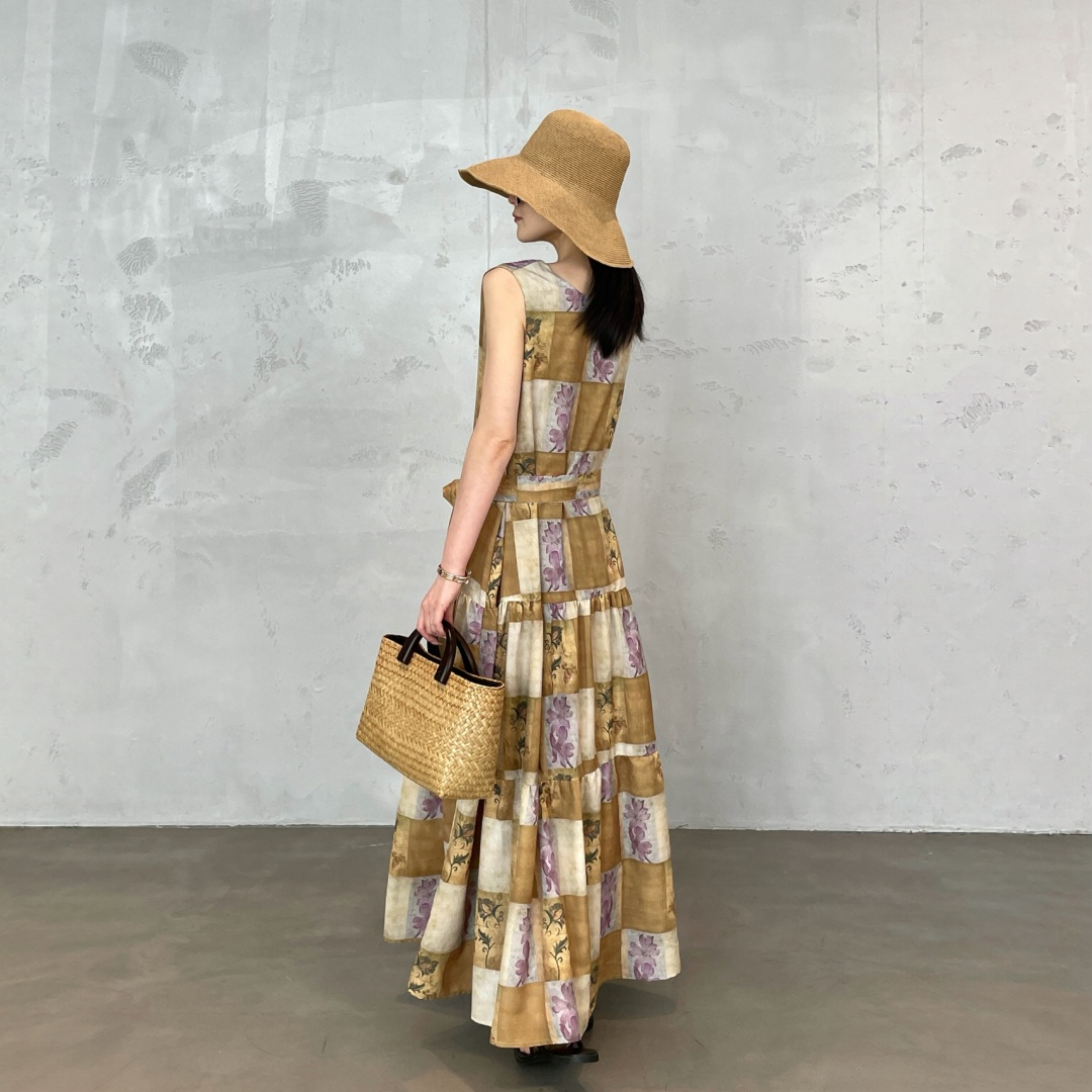 【ワンピース】油絵風 2WAY プリント ナチュラル ロングワンピース 【SHシリーズ】