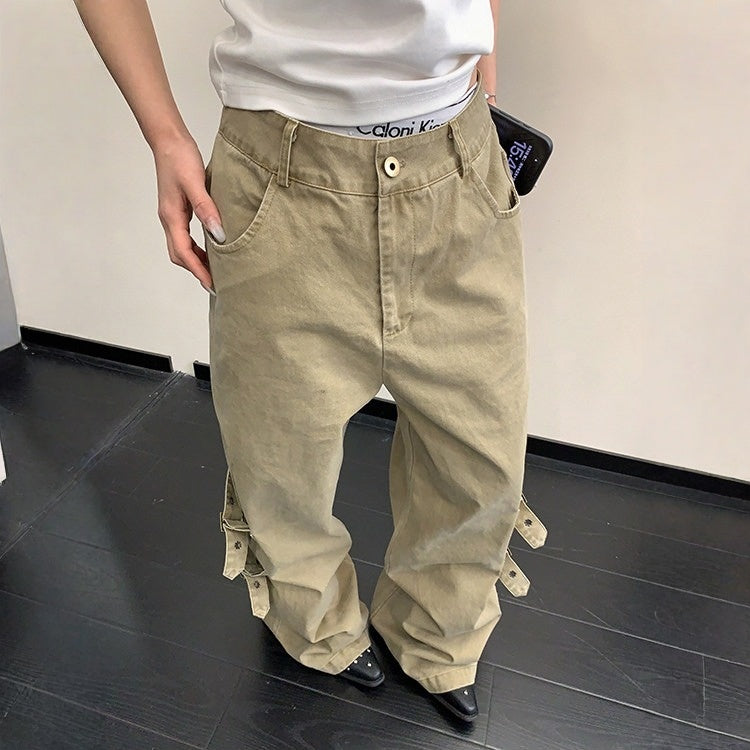 【ボトムス】ユーズド加工 シック カジュアルパンツ 【FCシリーズ】