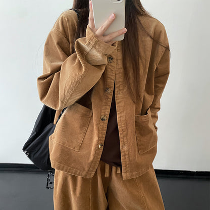 【セットアップ】【単品注文】コーデュロイ ジャケット+ ゆったり カジュアル ワイドパンツ 上下セット 【FCシリーズ】