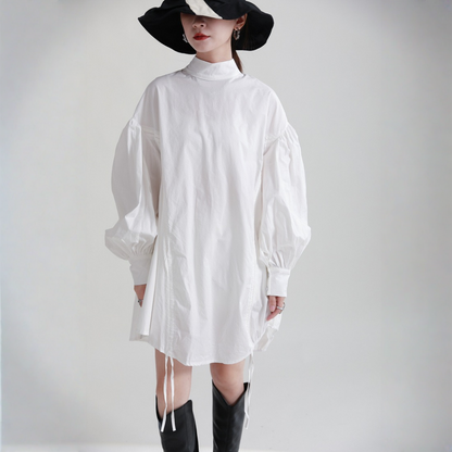 【トップス】春 秋 冬 ゆるリラックス 立襟 レトロ シャツ 【AHシリーズ】