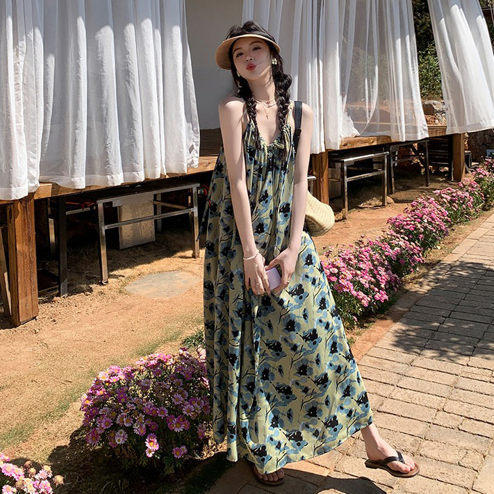 【ワンピース】ビーチリゾート風 夏 高級感 独特なエレガンス ノースリーブワンピース【SHシリーズ】