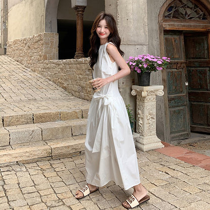 【ワンピース】夏 フレンチ風エレガント 通勤＆デイリー兼用 ノースリーブバルーンワンピース【JZシリーズ】【SNシリーズ】