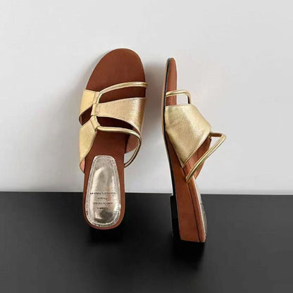 【シューズ】春夏新作 / オープントゥ 外履き 中ヒール スポーツサンダル