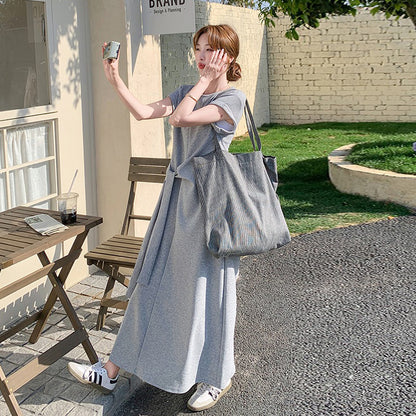 【ワンピース】甘めで若見え 半袖ワンピース レディース 夏 フレンチ風 気品あるロングドレス【JZシリーズ】