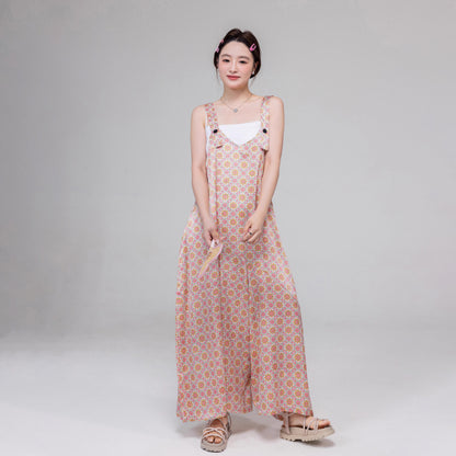 【ボトムス】夏にぴったりの涼しげ ゆったりカジュアル オーバーサイズオールインワン【SHシリーズ】