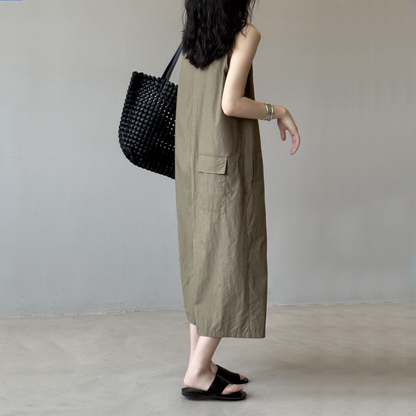 【来年夏再販】【ボトムス】夏 ノースリーブ ルーズ カーゴパンツ 【SNシリーズ】