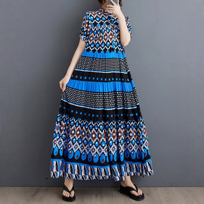 期間限定⭐️60%OFF【ワンピース】花柄 トレンド感 プリント 半袖 ロング ワンピース 【SHシリーズ】