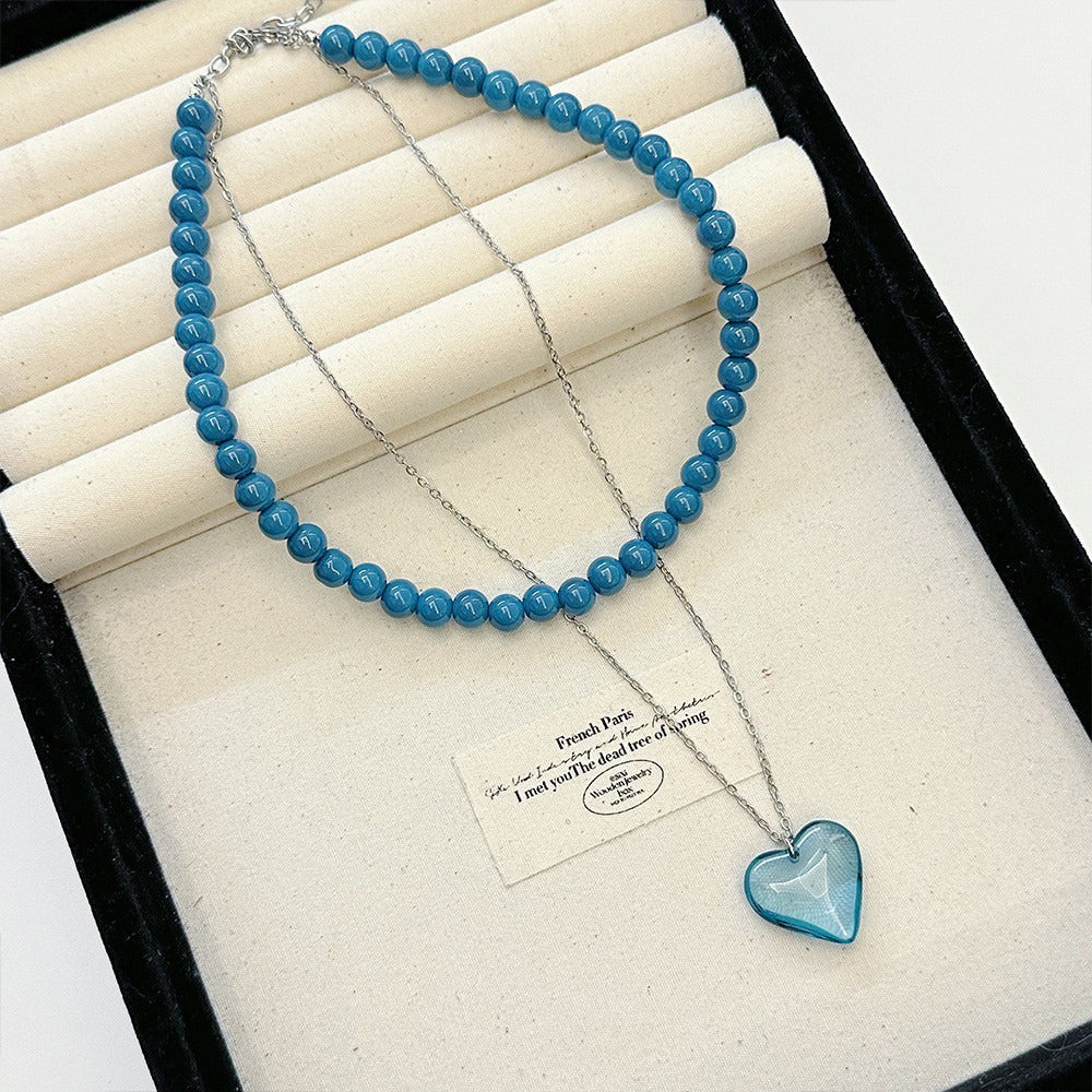 【🎁 B2G1｜先行スタート！】【グッズ】フレンチヴィンテージ風 ネックレス レイヤード風 ハートチャーム付き上品チョーカー