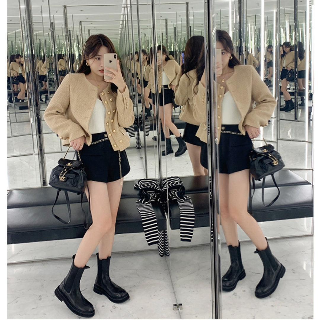 【シューズ】裏起毛 厚底 ストレートブーツ 【JZシリーズ】