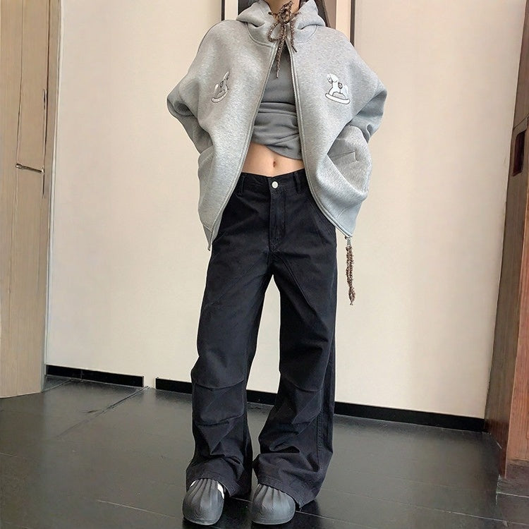 【ボトムス】ダメージ ストレート ヴィンテージ加工 デニムパンツ 【FCシリーズ】