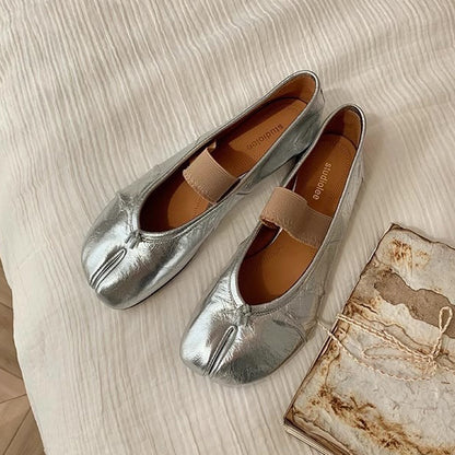 【シューズ】ラウンドトゥ 足袋風 フラット メリージェーンシューズ レディース 足袋シューズ パンプス