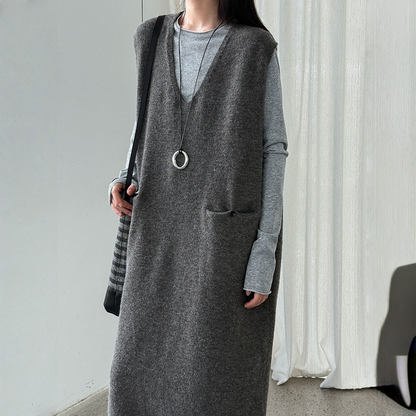 【ワンピース】春 秋 冬 ドレープ感 デザイン風 ベストワンピース 【JZシリーズ】