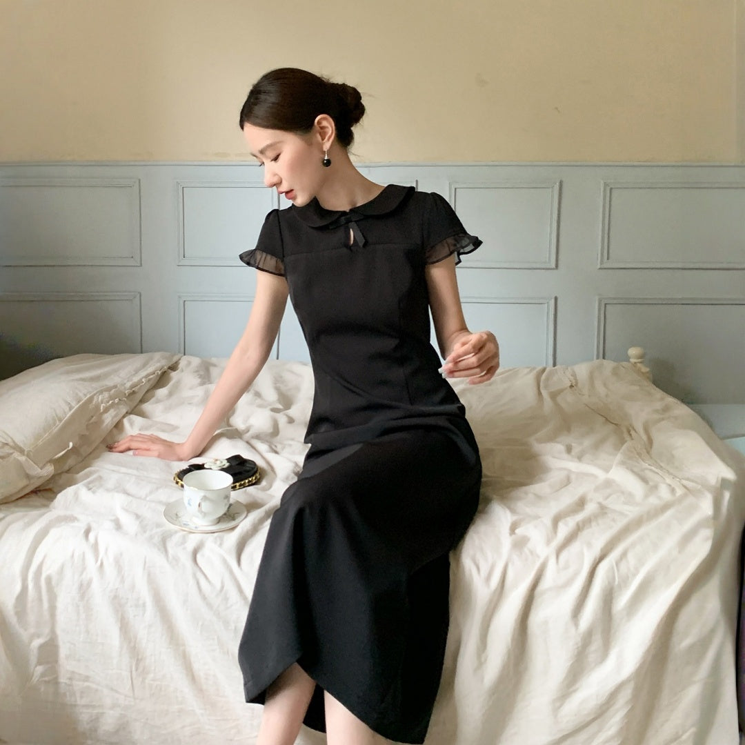 【ワンピース】夏 チュール エレガント フリル 半袖 ワンピース 【SNシリーズ】